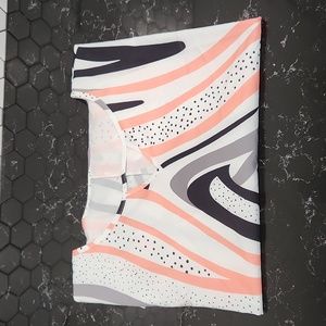 Peach, Black, White & Gray Women's Blouse 4XL